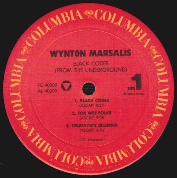 Wynton Marsalis - Black Codes (From The Underground) (Vinyl, LP, Album, Stereo) Very Good (VG) / Very Good (VG)