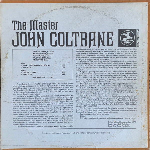 John Coltrane - The Master (Vinyl, LP, Album, Reissue, Remastered) Near Mint (NM or M-) / Near Mint (NM or M-)