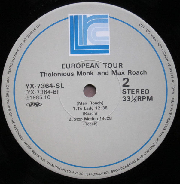 Thelonious Monk - European Tour (Vinyl, LP, Compilation)