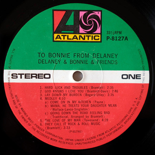 Delaney & Bonnie & Friends - To Bonnie From Delaney (Vinyl, LP, Album) Very Good (VG) / Very Good Plus (VG+)