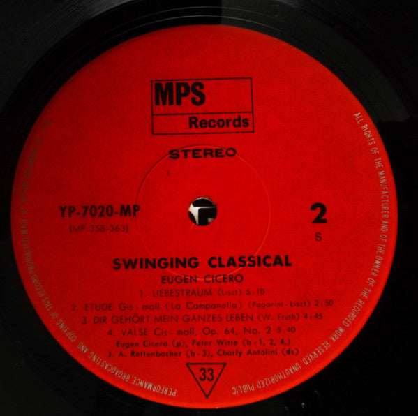 Eugen Cicero - Swinging Classical (Vinyl, LP, Album, Reissue) Very Good Plus (VG+) / Very Good Plus (VG+)