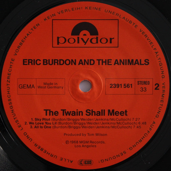 Eric Burdon & The Animals - The Twain Shall Meet (Vinyl, LP, Album, Reissue) Very Good Plus (VG+) / Very Good Plus (VG+)
