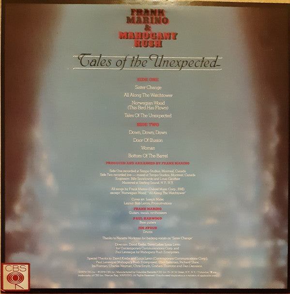 Frank Marino - Tales Of The Unexpected (Vinyl, LP, Album) Very Good (VG) / Very Good (VG)