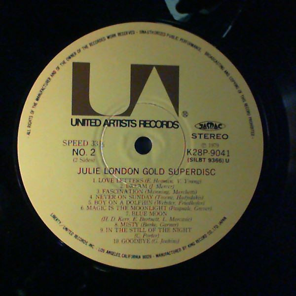 Julie London - Gold Superdisc (Vinyl, LP, Compilation, Stereo) Very Good (VG) / Good Plus (G+)