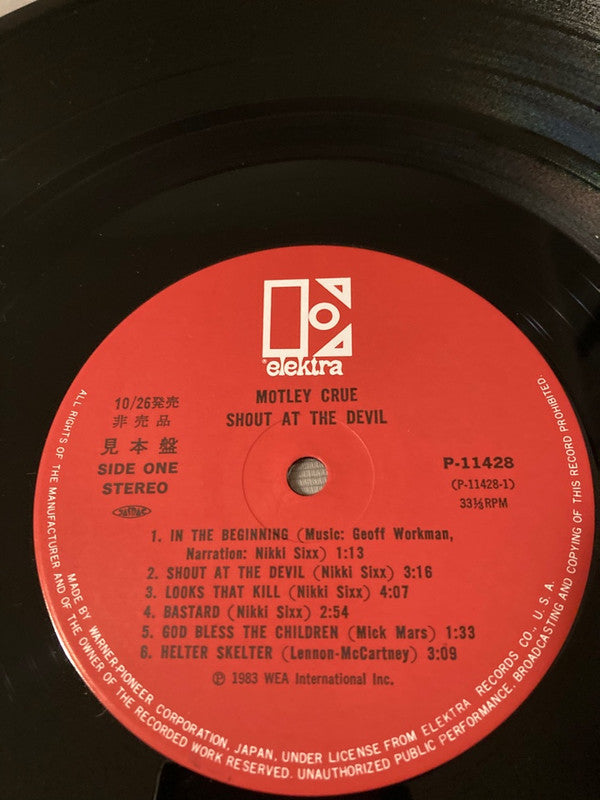 Mötley Crüe - Shout At The Devil (Vinyl, LP, Album, Promo, Stereo) Near Mint (NM or M-) / Very Good Plus (VG+)