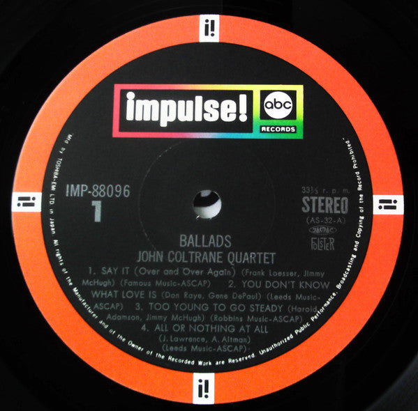 The John Coltrane Quartet - Ballads (Vinyl, LP, Album, Reissue, Ste...