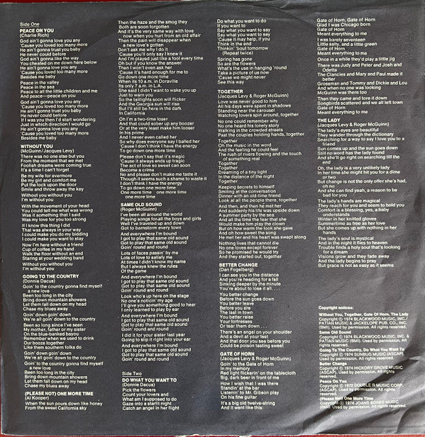Roger McGuinn - Peace On You (Vinyl, LP, Album) Very Good Plus (VG+) / Very Good (VG)