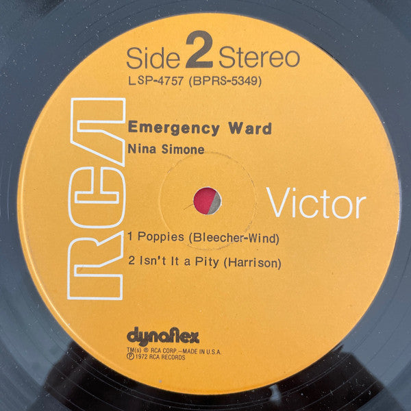 Nina Simone - In Concert - Emergency Ward! (Vinyl, LP, Album, Stereo) Very Good Plus (VG+) / Very Good (VG)