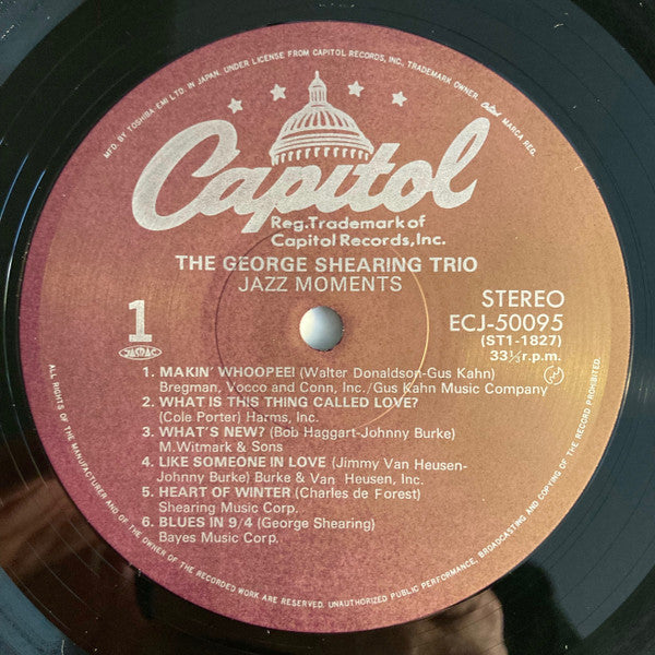 George Shearing Trio - Jazz Moments (Vinyl, LP, Album, Reissue, Stereo) Very Good Plus (VG+) / Very Good (VG)