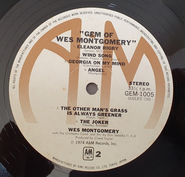 Wes Montgomery - Gem Of Wes Montgomery (Vinyl, LP, Album, Compilation)