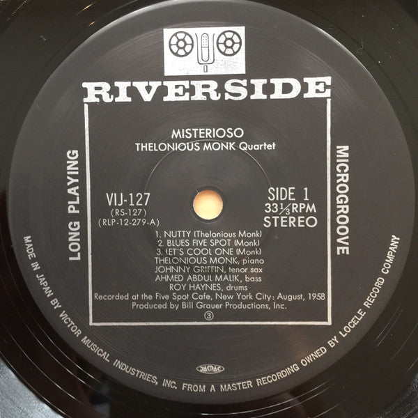 The Thelonious Monk Quartet - Misterioso (Vinyl, LP, Album, Reissue) Very Good Plus (VG+) / Very Good (VG)