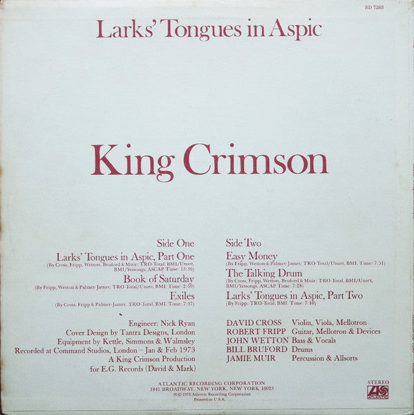 King Crimson - Larks' Tongues In Aspic (Vinyl, LP, Album, Repress, ...