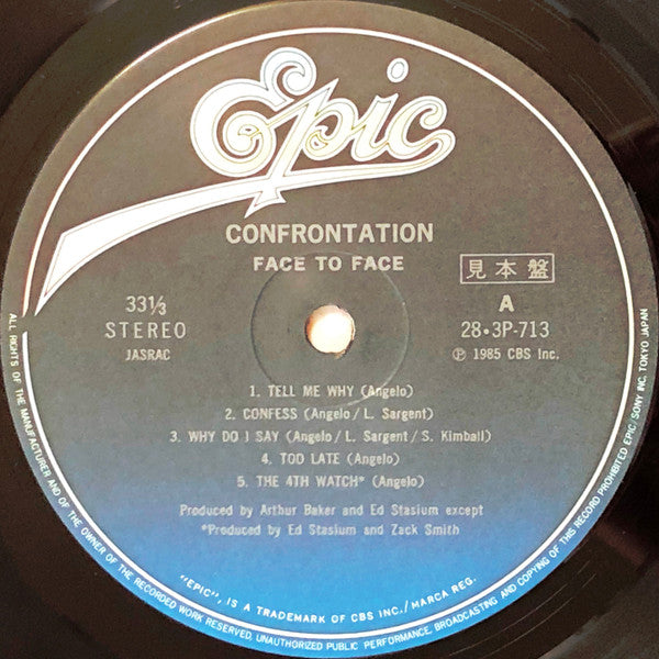 Face To Face (3) - Confrontation (Vinyl, LP, Album, Promo) Very Good Plus (VG+) / Very Good (VG)