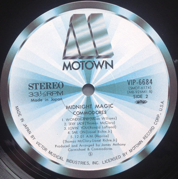 Commodores - Midnight Magic = ミッドナイト・マジック (Vinyl, LP, Album, Stereo) Very Good Plus (VG+) / Very Good (VG)
