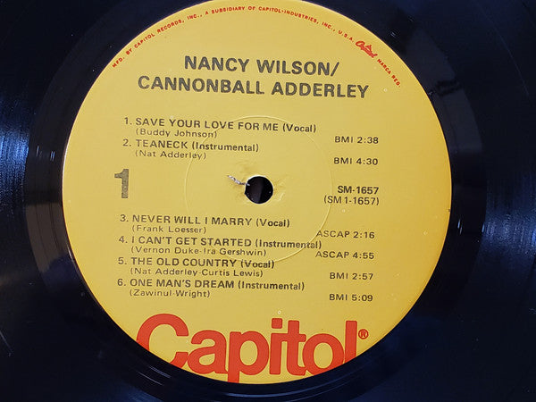 Nancy Wilson - Nancy Wilson / Cannonball Adderley (Vinyl, LP, Album, Reissue, Stereo) Good Plus (G+) / Very Good (VG)