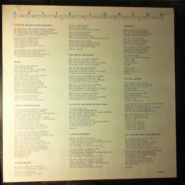 Julie London - Gold Superdisc (Vinyl, LP, Compilation, Stereo) Very Good (VG) / Good Plus (G+)