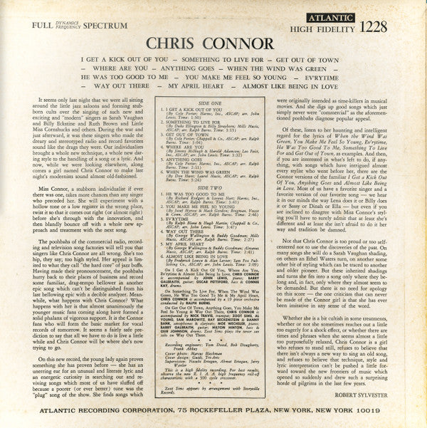 Chris Connor - Chris Connor (Vinyl, LP, Reissue, Stereo) Very Good Plus (VG+) / Very Good (VG)