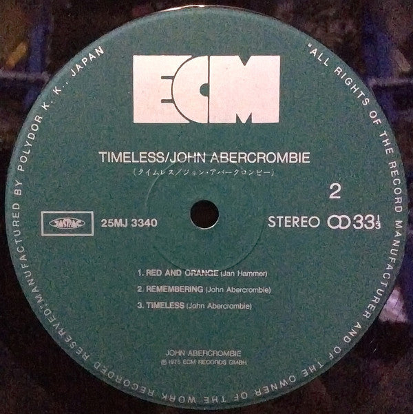 John Abercrombie - Timeless (Vinyl, LP, Album, Reissue) Near Mint (NM or M-) / Very Good Plus (VG+)