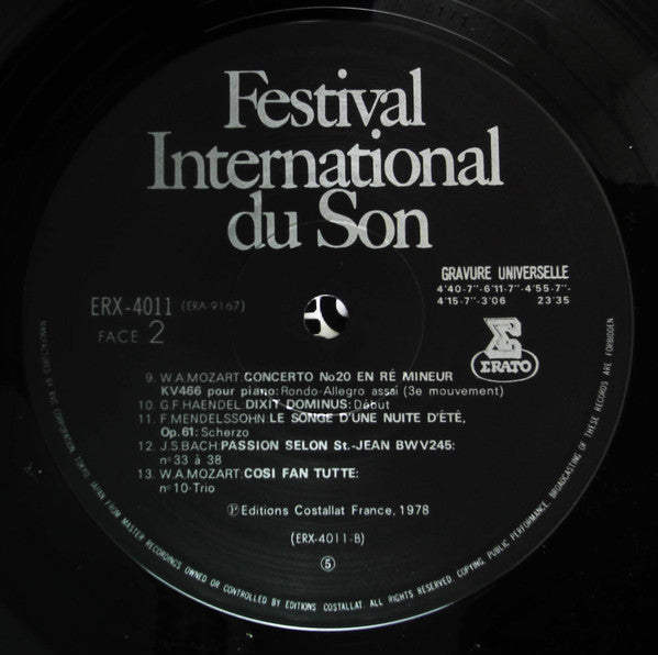 Various - Festival International Du Son 1978 (Vinyl, LP, Compilation) Very Good Plus (VG+) / Very Good Plus (VG+)