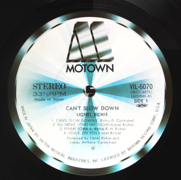 Lionel Richie - Can't Slow Down (Vinyl, LP, Album, Stereo)