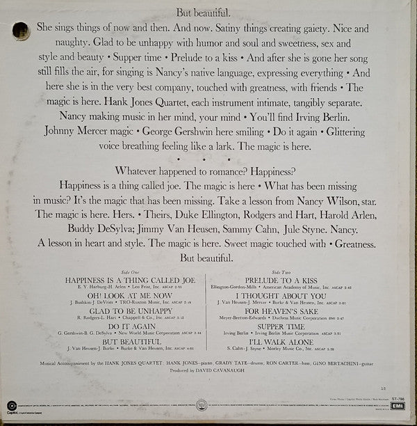 Nancy Wilson - But Beautiful (Vinyl, LP, Album, Stereo) Very Good Plus (VG+) / Very Good (VG)