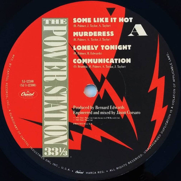 The Power Station - The Power Station 33⅓ (Vinyl, LP, Album) Very Good (VG) / Very Good Plus (VG+)