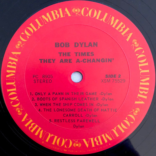 Bob Dylan - The Times They Are A-Changin' (Vinyl, LP, Album, Repress, Stereo) Near Mint (NM or M-) / Near Mint (NM or M-)