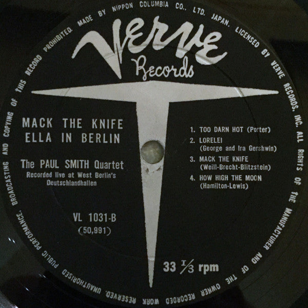 Ella Fitzgerald - Mack The Knife - Ella In Berlin (Vinyl, LP, Album, Mono) Good Plus (G+) / Very Good (VG)