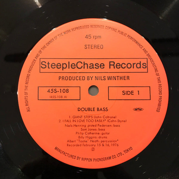 Niels-Henning Ørsted Pedersen - Double Bass (Vinyl, LP, 45 RPM, Album, Stereo) Very Good Plus (VG+) / Very Good (VG)