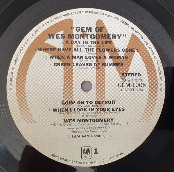 Wes Montgomery - Gem Of Wes Montgomery (2xVinyl, LP, Album, Compilation) Very Good Plus (VG+) / Very Good Plus (VG+)