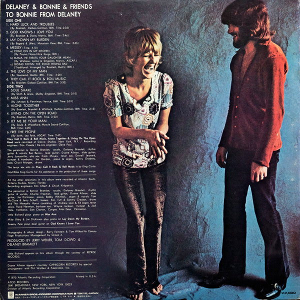Delaney & Bonnie & Friends - To Bonnie From Delaney (Vinyl, LP, Album) Very Good (VG) / Very Good Plus (VG+)