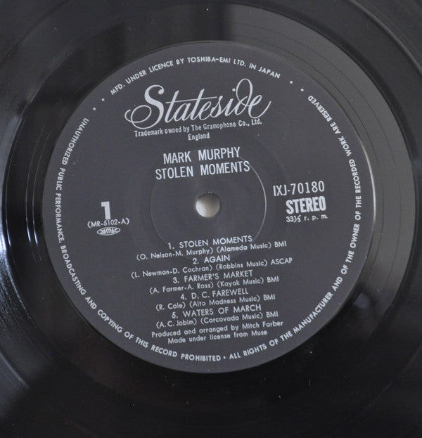 Mark Murphy - Stolen Moments (Vinyl, LP, Album) Very Good Plus (VG+) / Very Good Plus (VG+)