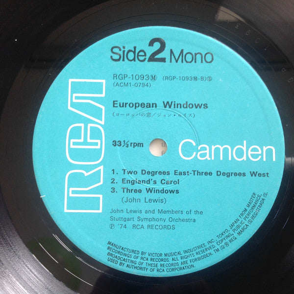 John Lewis (2) - European Windows (Vinyl, LP, Album, Reissue, Mono) Very Good Plus (VG+) / Good Plus (G+)