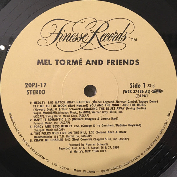 Mel Tormé - Mel Tormé And Friends (2xVinyl, LP, Album, Stereo) Very Good Plus (VG+) / Very Good Plus (VG+)