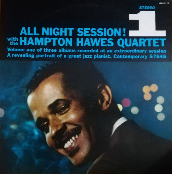 Hampton Hawes Quartet - All Night Session, Vol. 1 (Vinyl, LP, Album, Reissue, Stereo) Very Good Plus (VG+) / Very Good Plus (VG+)