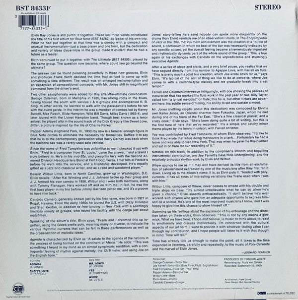 Elvin Jones - Poly-Currents (Vinyl, LP, Album, Reissue, Remastered, Stereo) Near Mint (NM or M-) / Very Good (VG)