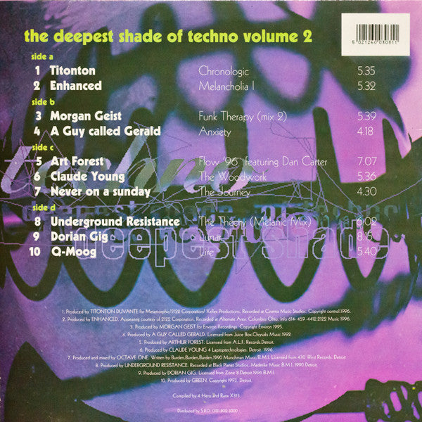 Various - The Deepest Shade Of Techno Vol II (2xVinyl, LP, Compilation) Good Plus (G+) / Very Good Plus (VG+)