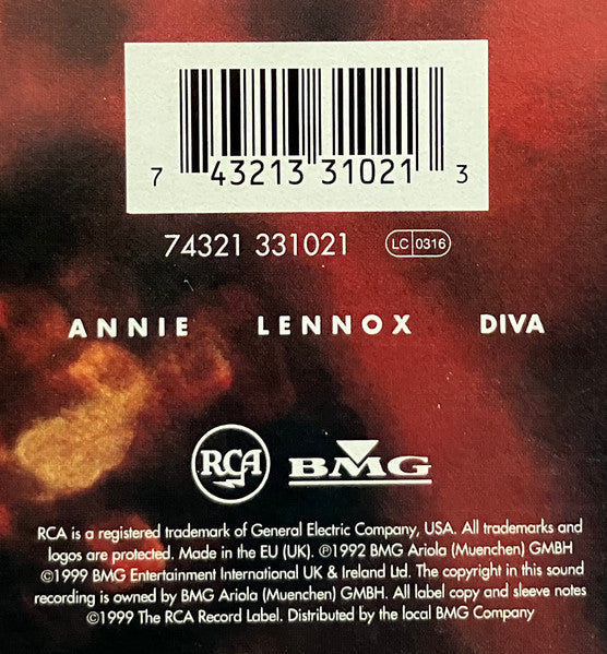 Annie Lennox - Diva (Vinyl, LP, Album, Limited Edition, Reissue, Stereo) Good Plus (G+) / Near Mint (NM or M-)