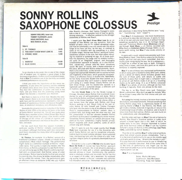 Sonny Rollins - Saxophone Colossus (Vinyl, LP, Album, Reissue)