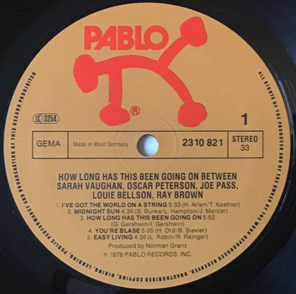 Sarah Vaughan - How Long Has This Been Going On? (Vinyl, LP, Album, Stereo) Very Good Plus (VG+) / Near Mint (NM or M-)