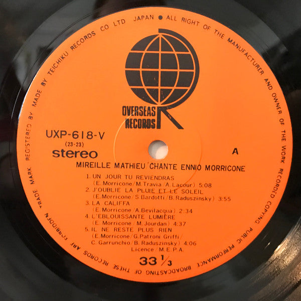 Mireille Mathieu - Mireille Mathieu Chante Ennio Morricone (Vinyl, LP) Very Good Plus (VG+) / Very Good (VG)