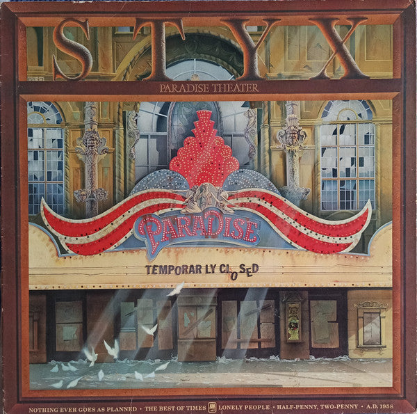 Styx - Paradise Theatre (Vinyl, LP, Album, Etched, Stereo) Near Mint (NM or M-) / Very Good Plus (VG+)