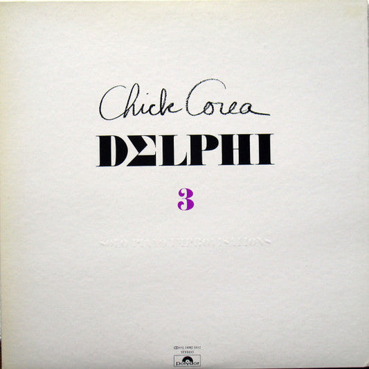 Chick Corea - Delphi 3 Solo Piano Improvisations (Vinyl, LP, Album) Very Good (VG) / Good Plus (G+)