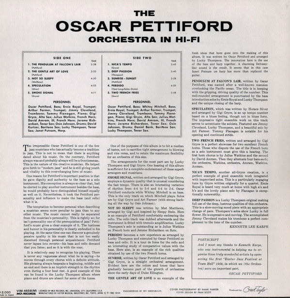 Oscar Pettiford Orchestra - In Hi-Fi (Vinyl, LP, Album, Reissue, Mono) Very Good Plus (VG+) / Very Good Plus (VG+)