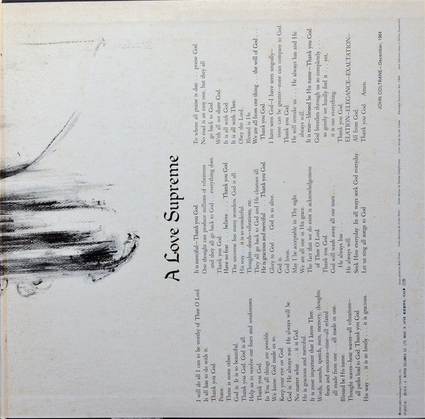 John Coltrane - A Love Supreme (Vinyl, LP, Album, Reissue, Stereo) Very Good Plus (VG+) / Very Good (VG)