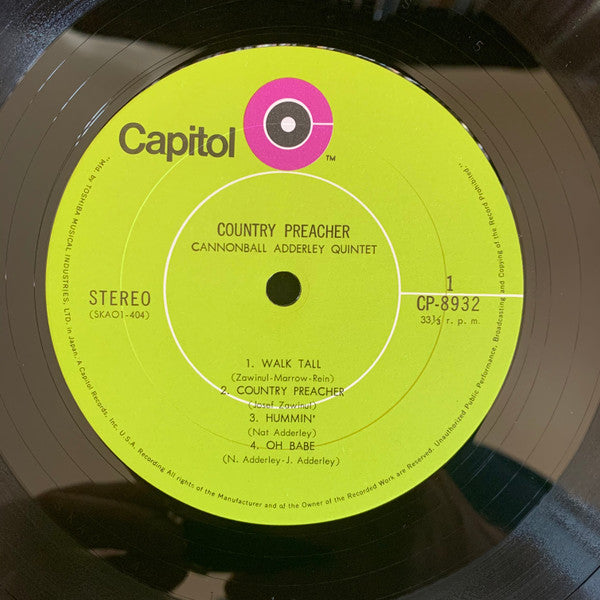 The Cannonball Adderley Quintet - Country Preacher (Vinyl, LP, Album)