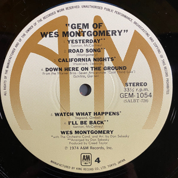 Wes Montgomery - Gem of Wes Montgomery (Vinyl, LP, Compilation)