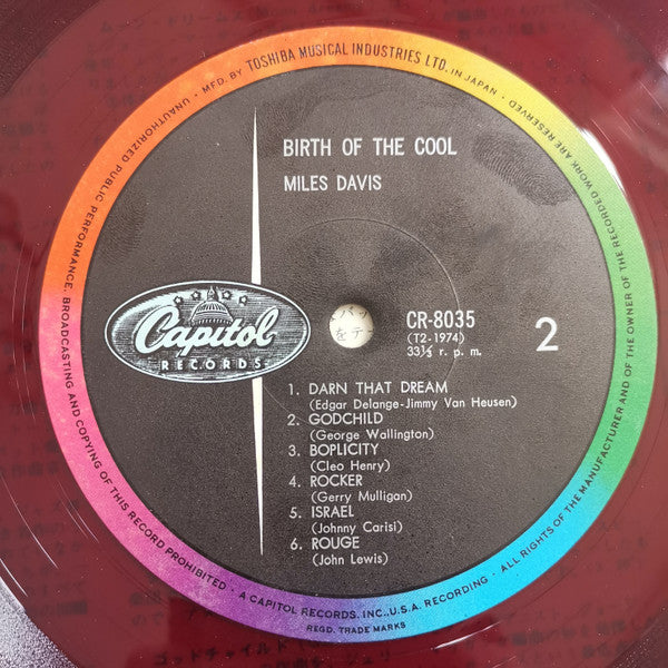 Miles Davis - Birth Of The Cool (Vinyl, LP, Compilation) Near Mint (NM or M-) / Very Good (VG)