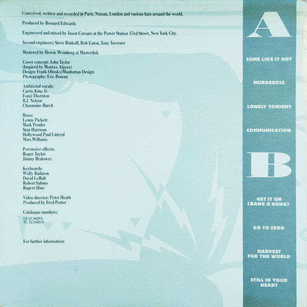 The Power Station - The Power Station 33⅓ (Vinyl, LP, Album) Very Good (VG) / Very Good Plus (VG+)