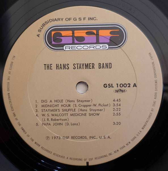 The Hans Staymer Band - The Hans Staymer Band (Vinyl, LP, Album) Mint (M) / Mint (M)